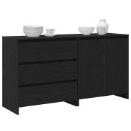 Служебен шкаф 2 pcs Черно 70 x 41 x 75 см Инженерно дърво