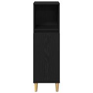 Комплект мебели за баня с врата 3 pcs Черно Инженерно дърво