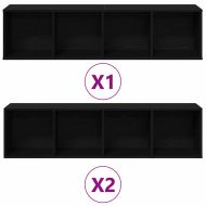 Рафт за книги 3 pcs Черния дъб 36 x 30 x 143 cm Инженерно дърво