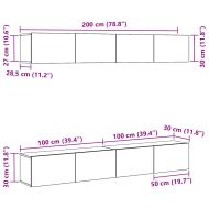 Комплект ТВ шкаф 4 pcs Черния дъб 100 x 30 x 30 cm