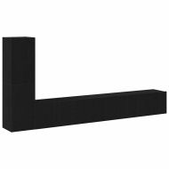 Комплект ТВ шкаф Монтиране на стена Черния дъб Инженерно дърво