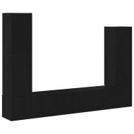 Комплект ТВ шкаф 6 pcs Черния дъб Инженерно дърво