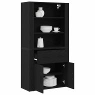 Висок шкаф Черния дъб 80 x 33 x 150 см Инженерно дърво