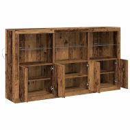 LED конзолна маса Старо дърво 181,5 x 37 x 100 см
