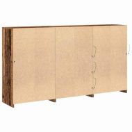 LED конзолна маса 3 бр. Старо дърво 202 x 37 x 100 см