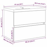 Шкаф за мивка в баня Черния дъб 60 x 39 x 62 см