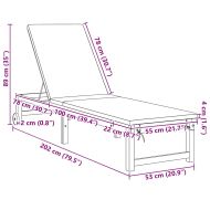 Шезлонг 2 pcs Кафяво 202 x 53 x 89 см Солидно акациево дърво