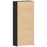 Шкаф за обувки с рафт Черно 80 x 35.5 x 180 см Инженерно дърво