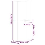 Шкаф за обувки с рафт Сив 80 x 35.5 x 180 см Инженерно дърво