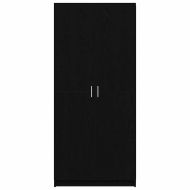 Гардероб с рафт Черния дъб 80 x 50,5 x 180 см Инженерно дърво