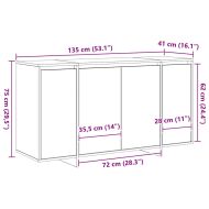 Служебен шкаф Дъб 135 x 41 x 75 см Инженерно дърво