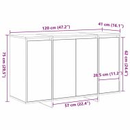 Служебен шкаф Бетонно сиво 120 x 41 x 75 см Инженерно дърво