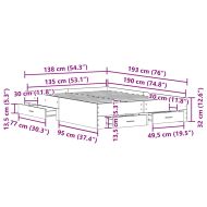 Рамка за легло Старо дърво 135 x 190 cm Инженерно дърво