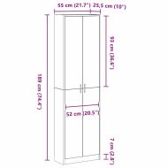 Гардероб с рафт Черния дъб 55 x 25 x 189 см Инженерно дърво