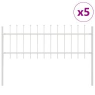 Градска ограда 5 pcs Бяло 8,5 x 0,6 м Прахово боядисана стомана
