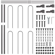 Градска ограда 6 pcs Сив 10,2 x 1 м Прахово боядисана стомана