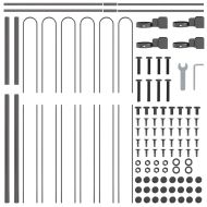 Градска ограда 6 pcs Сив 10,2 x 1,5 м Прахово боядисана стомана