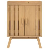 Комплект мебели за баня 3 pcs Кафяво Масивна борова дървесина