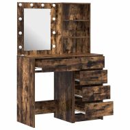 Тоалетка с рафт 2 pcs Кафяво 50 x 41 x 135 см Инженерно дърво