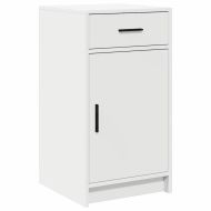 Тоалетка с огледални светлини 3 pcs Бяло Инженерно дърво