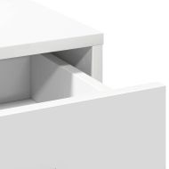 Тоалетка с огледални светлини 3 pcs Бяло Инженерно дърво