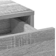 Тоалетка с огледални светлини с врата 3 pcs Сив Инженерно дърво