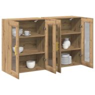 Стенни шкафове 2 pcs Дъб 69,5 x 34 x 90 см Инженерно дърво