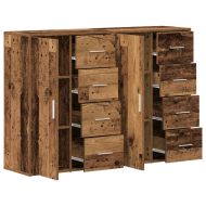 Служебен шкаф 2 pcs Старо дърво 60 x 31 x 84 см Инженерно дърво