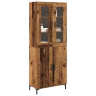 Висок шкаф 2 pcs Старо дърво 69,5 x 34 x 180 см Инженерно дърво