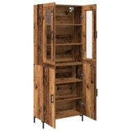 Висок шкаф 2 pcs Старо дърво 69,5 x 34 x 180 см Инженерно дърво