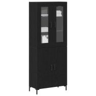 Висок шкаф 2 pcs Черен дъб 69,5 x 34 x 180 см Инженерно дърво