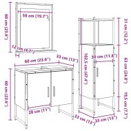 Комплект мебели за баня с рафт 3 pcs Кафяво Инженерно дърво
