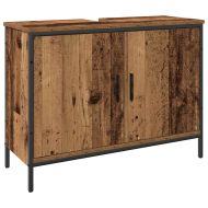 Комплект мебели за баня с рафт 3 pcs Кафяво Инженерно дърво