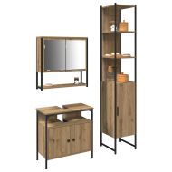 Комплект мебели за баня с рафт 3 pcs Дъб Инженерно дърво