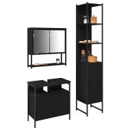 Комплект мебели за баня с рафт 3 pcs Черния дъб Инженерно дърво