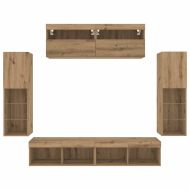 Комплект ТВ шкаф 6 pcs дъб артизан Инженерно дърво