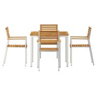 Комплект за хранене в градината 5 pcs Солидно акациево дърво