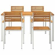 Комплект за хранене в градината 5 pcs Солидно акациево дърво