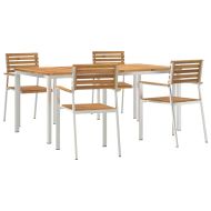 Комплект за хранене в градината 5 pcs Солидно акациево дърво