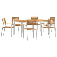 Комплект за хранене в градината 7 pcs Солидно акациево дърво