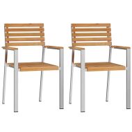 Комплект за хранене в градината 3 pcs Солидно тиково дърво