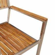 Комплект за хранене на открито 7 pcs Солидно акациево дърво