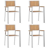 Комплект за хранене на открито 5 pcs Солидно тиково дърво