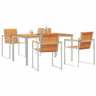 Комплект за хранене в градината 5 pcs Солидно акациево дърво