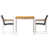 Комплект за хранене в градината 3 pcs Солидно акациево дърво