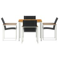 Комплект за хранене в градината 5 pcs Солидно акациево дърво