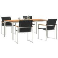 Комплект за хранене в градината 5 pcs Солидно акациево дърво