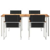 Комплект за хранене в градината 5 pcs Солидно акациево дърво