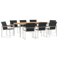 Комплект за хранене в градината 9 pcs Солидно акациево дърво