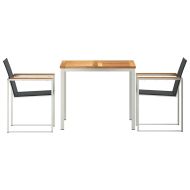 Комплект за хранене в градината 3 pcs Солидно тиково дърво